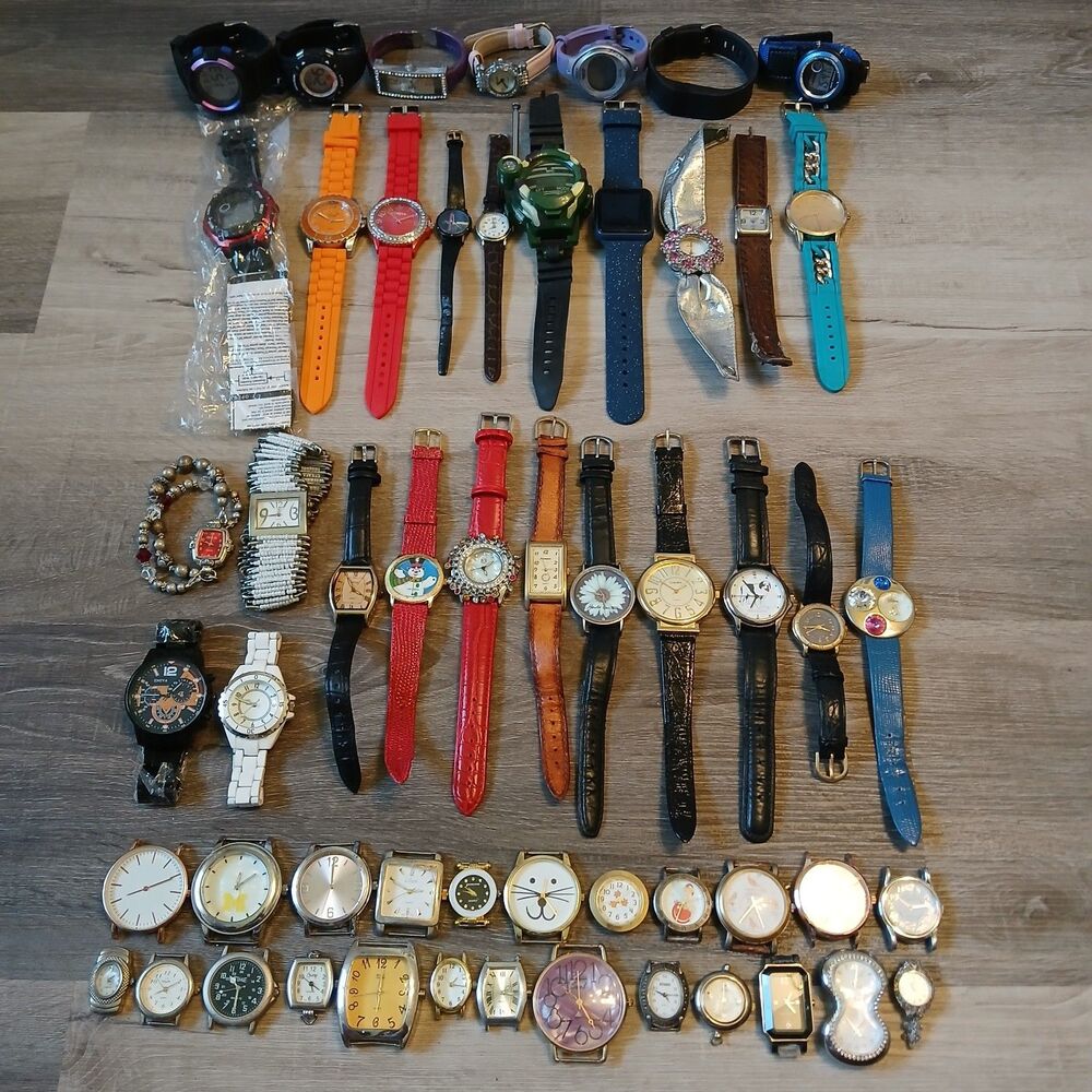 Parts/Repair Watch Lot of 50+ Timex Armitron Disney Nine West Collezio - Box A8